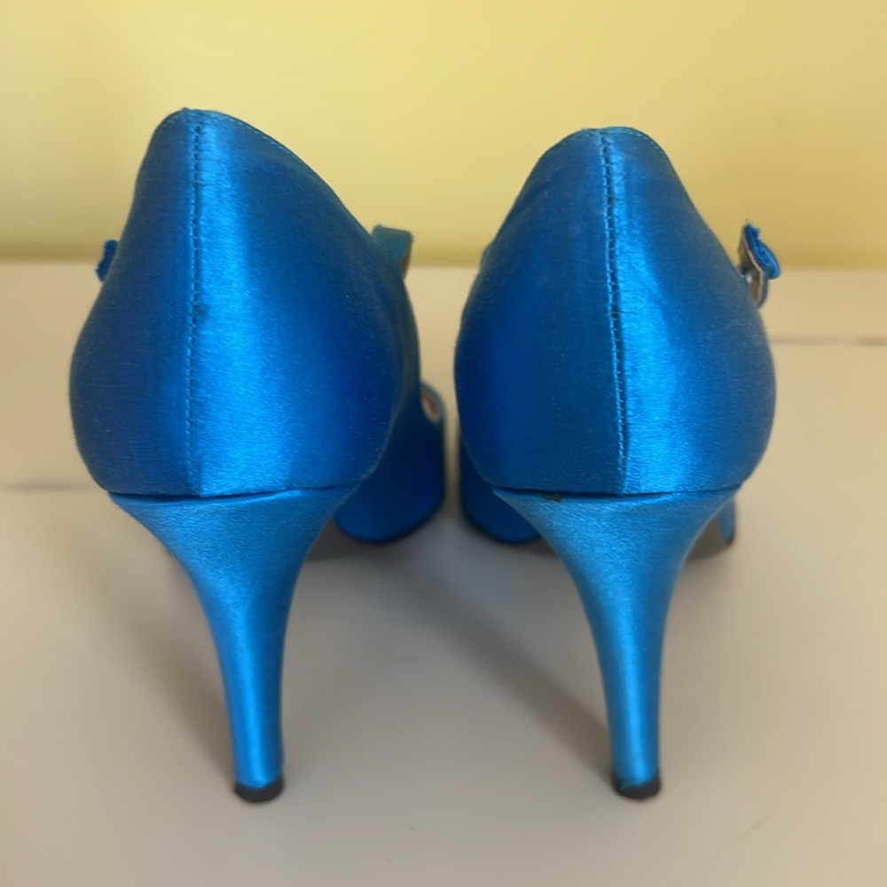 Satin Mary Janes Size 9 Bright Azul JCrew - Picture 3 of 6